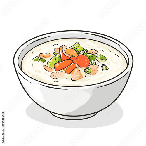 Congee Rice Porridge with Assorted Savory Toppings