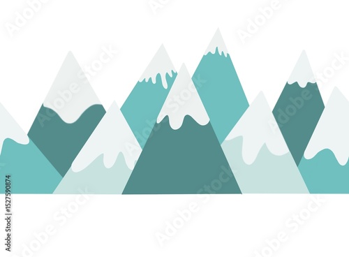 Dancing mountains snowy peaks seamless border