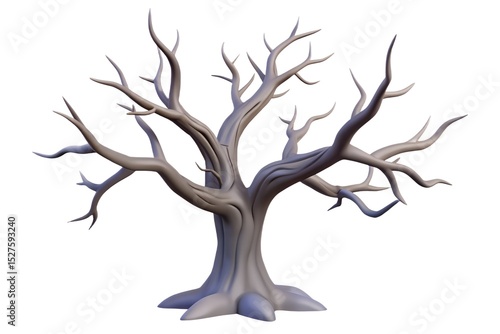 Photography Stylized 3d render of a dead tree