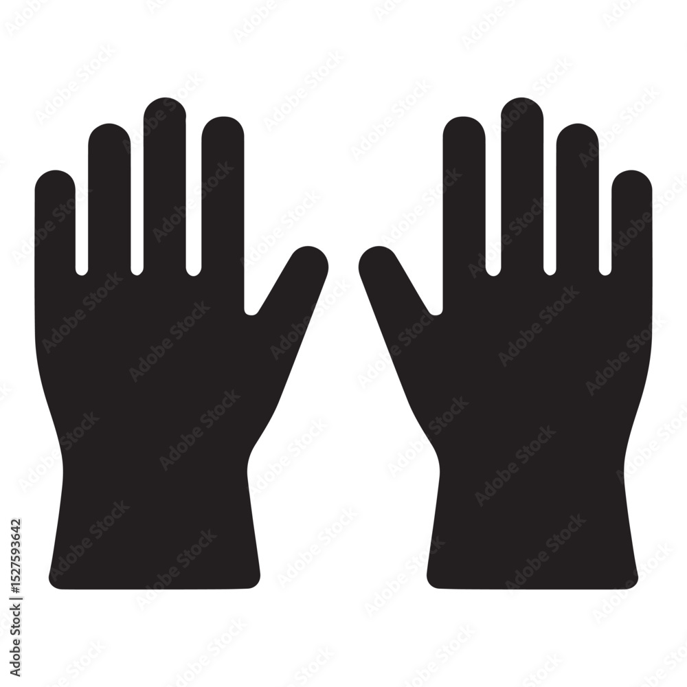 Minimalist Medical Gloves Silhouette for Safety and Hygiene Minimalist Medical Gloves Silhouette for Safety and Hygiene