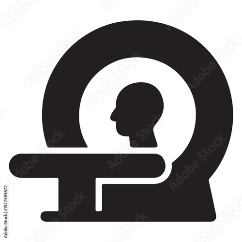 Abstract Radiology Equipment Silhouette for Healthcare Icons