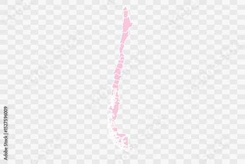Chile Map Blush Color on White Background quality files Png