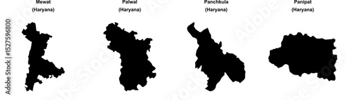 Mewat, Palwal, Panchkula, Panipat outline maps