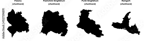 Palamu, Pashchimi Singhbhum, Purbi Singhbhum, Ramgarh outline maps