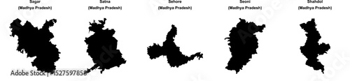 Sagar, Satna, Sehore, Seoni, Shahdol outline maps