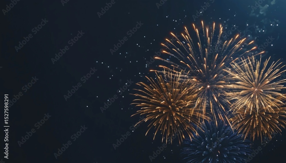 Obraz premium Spectacular Nighttime Fireworks Display: Celebration, Pyrotechnics, and Festive Explosions