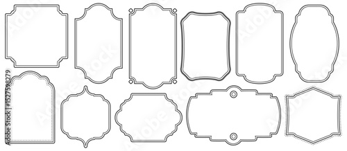 Elegant vintage classic frames and decorative retro labels collection isolated on white background