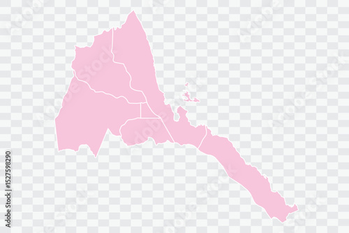 Eritrea Map Blush Color on White Background quality files Png