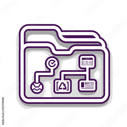 Icon representing AI data hierarchy in a folder structure  