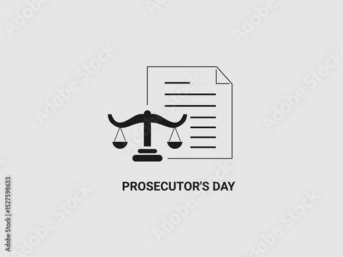A minimalist outline icon featuring the Scales of Justice alongside a document with lines