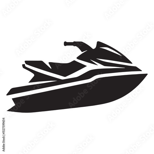 Bold Profile Jet Ski silhouette – Jet Ski illustration – Minimalist Jet Ski vector – Vehicle silhouette


