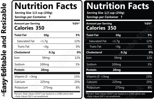 Nutrition facts, Supplement facts and vitamin facts template, nutrition facts templat, Nutrition facts label