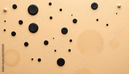 Contrasting Black and Cream Circles on Pastel Background