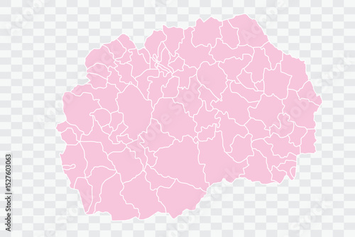 Macedonia Map Blush Color on White Background quality files Png