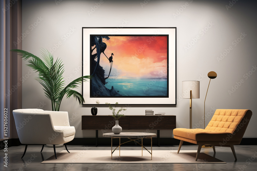 Fototapeta premium Contemporary Elegance, Exploring Modern Aesthetic Through Art. Generative AI
