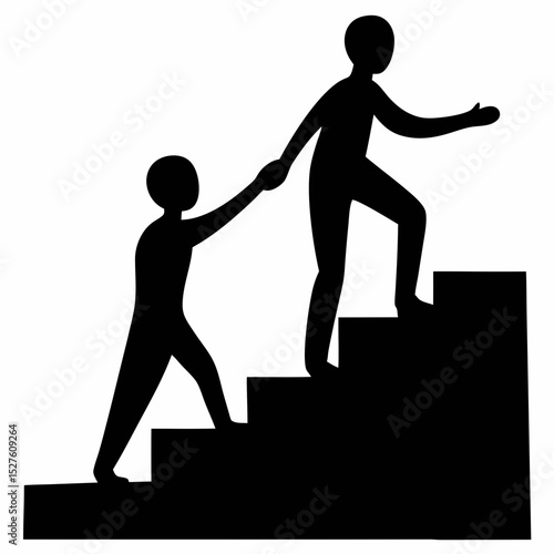 two man on the stairs, representing mentorship and growth.
