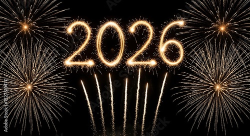 Fireworks display illustrating the year 2026 for new year celebrations