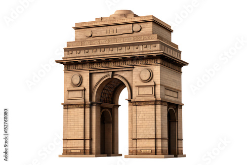Fototapeta Naklejka Na Ścianę i Meble -  India gate architectural landmark isolated on a white background png ai generated