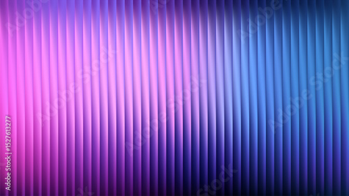 Fractal gradient glass with neon pattern effect creates abstract background. Texture vertical with blue green geometric fluorescent distortion of glossy prism. Ribbed purple vector vibrant summer blur
