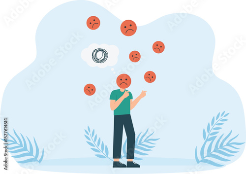 demotivating failure and sitting stressed Fatigue due to exhausting work or loss of motivation due to failure concept
