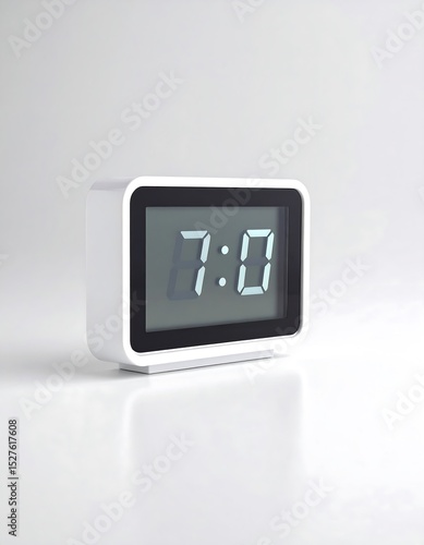 White Digital Clock Displaying 700 on White Background