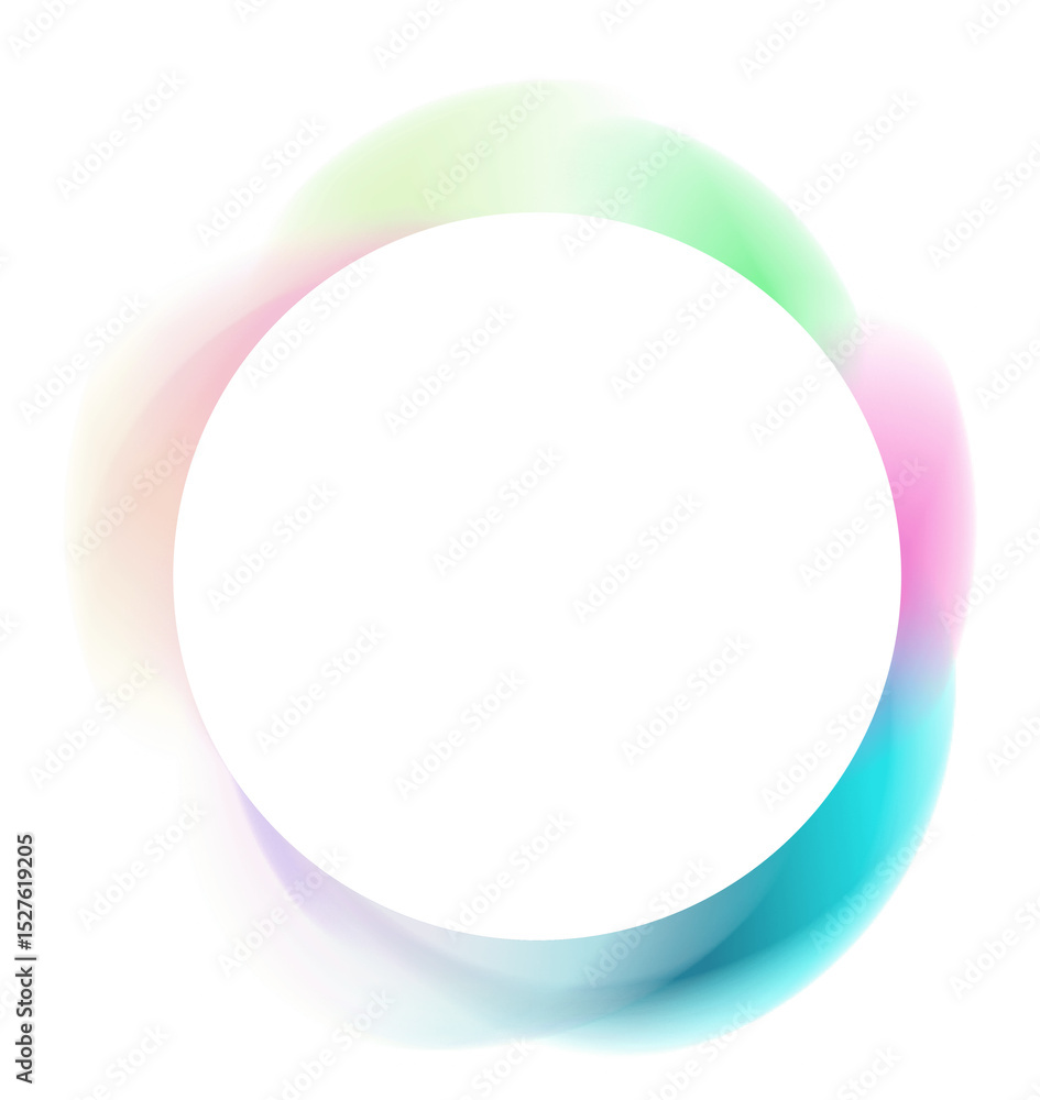 Obraz premium Hologram colorful blurred gradient circle frame