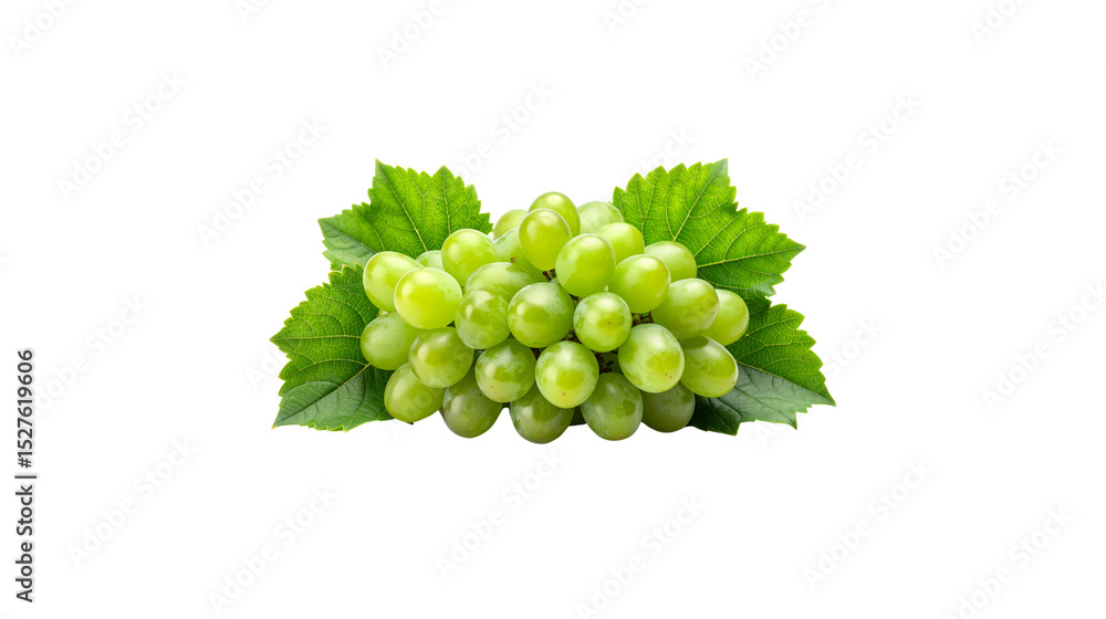 Obraz premium Ripe red grapes, fresh sweet bunch on white background.