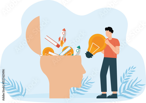 learn new things or develop knowledge for new skills and upgrade job qualifications. Improve skills and put the ideas of light bulbs, books and rocket boosters into people's heads to improve work skil