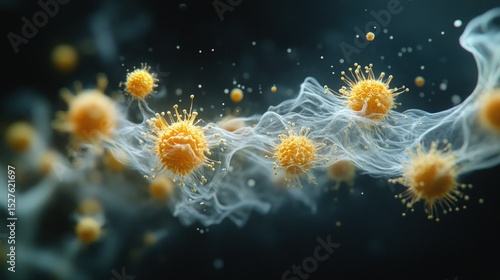 Microbes in motion.  Abstract representation of viruses