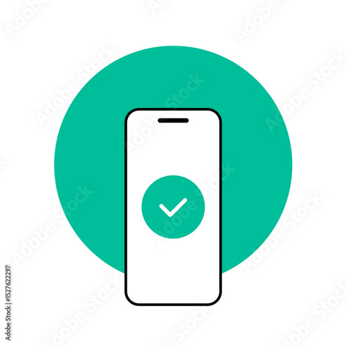 スマートフォンで完了するイメージイラスト素材