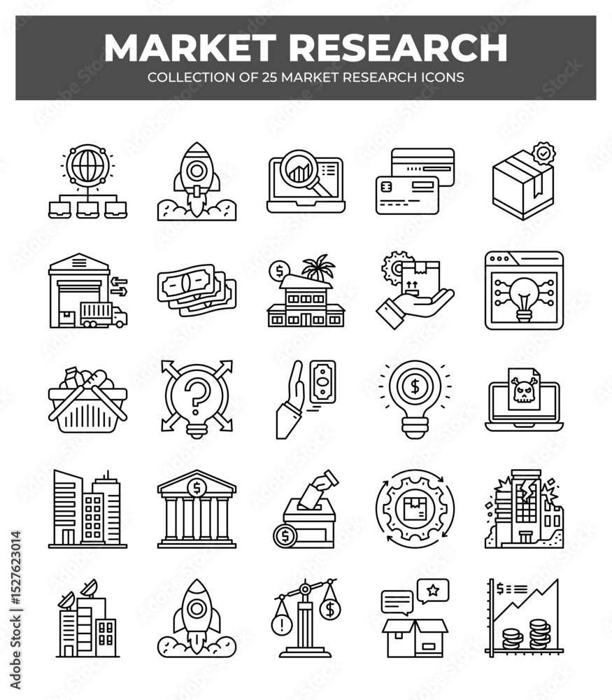 Collection of Market Research Icons: Data Analysis. Branding. and Business Strategy Collection of Market Research Icons: Data Analysis. Branding. and Business Strategy