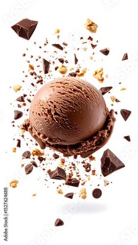 Wallpaper Mural Chocolate Ice Cream Scoop with Chocolate Pieces and Crumbs Torontodigital.ca