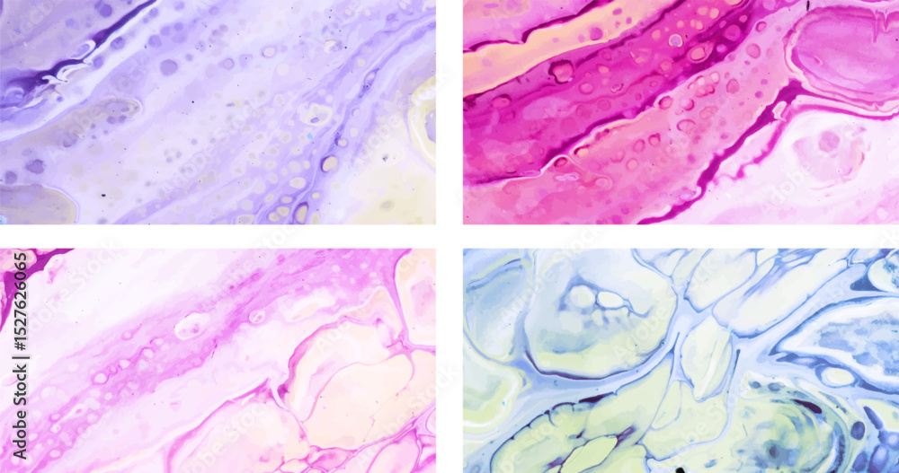 Fototapeta premium Vibrant Abstract Fluid Art Background with Gold and Purple Marble Texture abstract blue background with bubbles, Modern Circular Abstract Background Trendy Design Texture