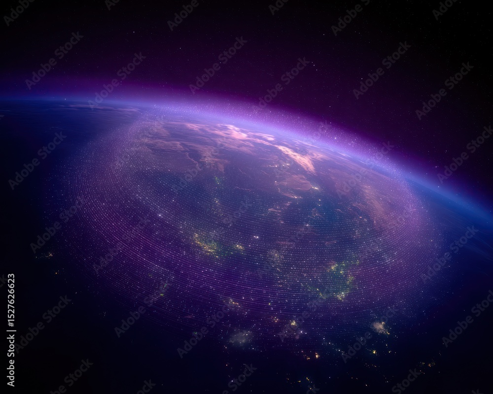 Obraz premium Earth from space, night view