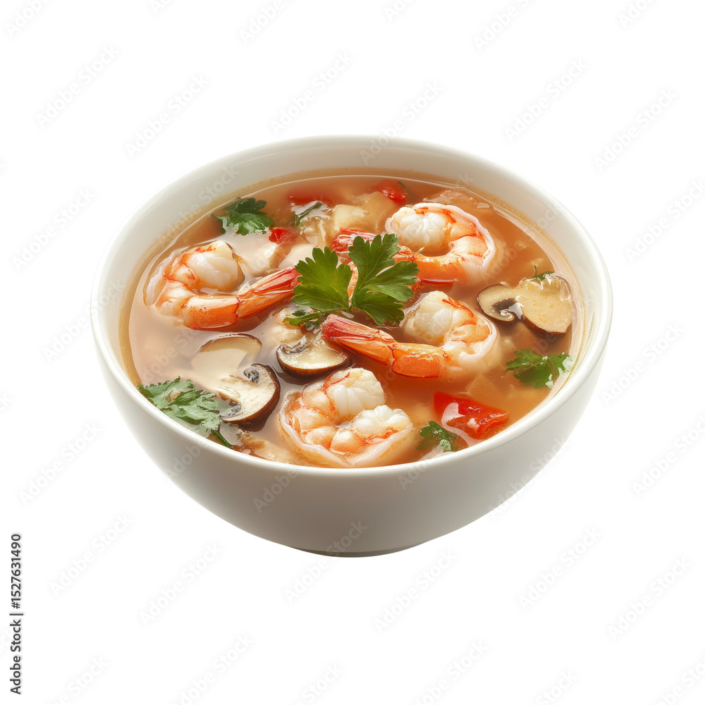 Delicious Shrimp Tom Yum Soup in a Bowl Delicious Shrimp Tom Yum Soup in a Bowl