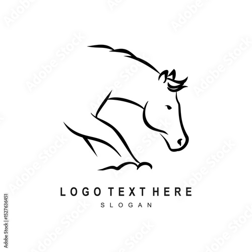 front horse stopping in ground logo