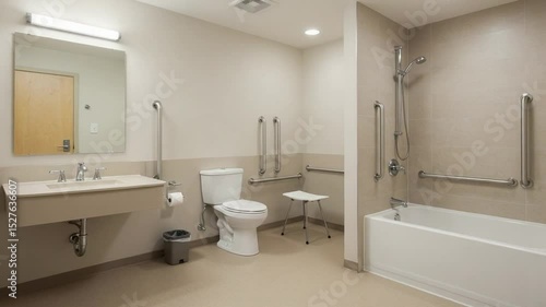 Wallpaper Mural Accessible Bathroom with Grab Bars and Thoughtful Design, Inclusive Home Solutions Torontodigital.ca