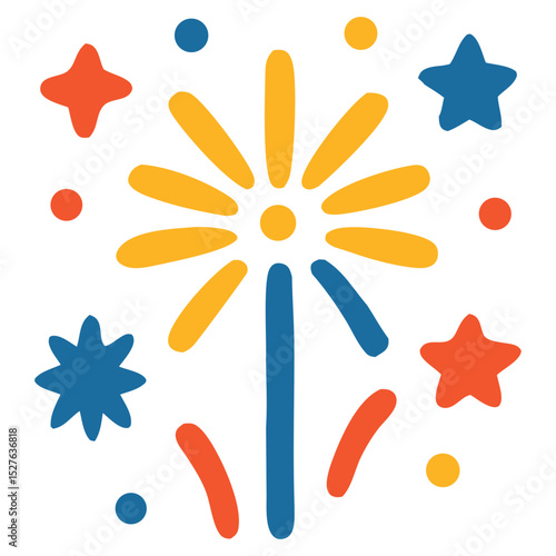 Fireworks display of brilliant stars and dots illuminate the night sky. Perfect for celebrating holidays, events, or adding excitement to designs.