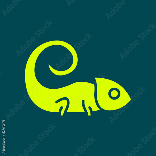 Chameleon trendy artwork magnificent abstract vector illustration colorful applied design