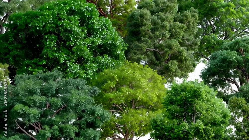 Diverse collection of lush trees showcasing vibrant foliage in a natural setting during bright daylight Diverse collection of lush trees showcasing vibrant foliage in a natural setting during bright daylight