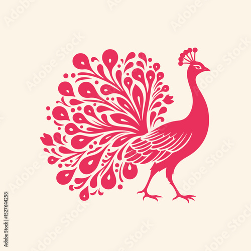 Peacock trendy artwork ravishing abstract vector illustration colorful applied design