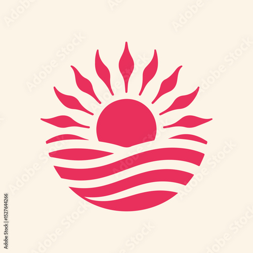 Sun trendy artwork ravishing abstract vector illustration colorful applied design