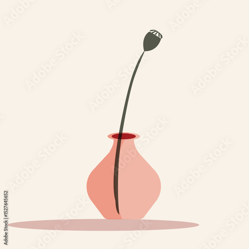 Poppy box in transparent vase vector