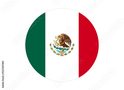 Mexico Flag icon. Round flag of mexico icon design, vector illustration	