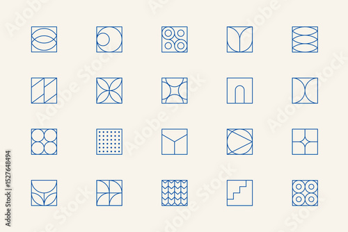 LINEAR GEOMETRIC VECTOR SHAPES Set