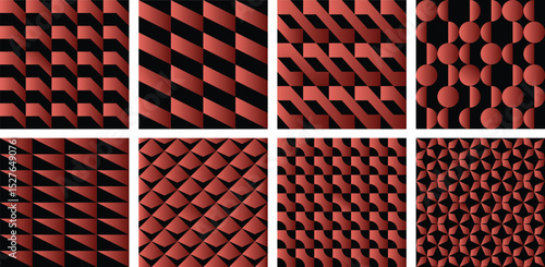 Set of 6 copper metallic luxurious patterns