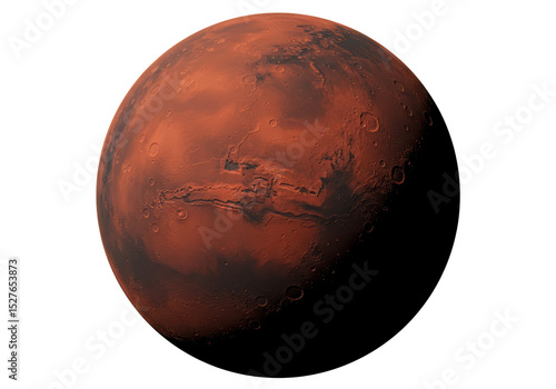 Fototapeta Naklejka Na Ścianę i Meble -  Isolated Planet Mars with Detailed Surface Features