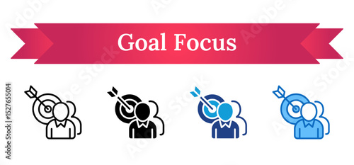 Goal Focus Multi Style - person aiming at a bullseye indicating target-oriented mindset or performance goals