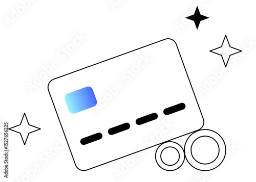 Credit card with coins