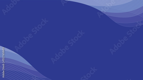 Abstract blue background with curved lines and gradient shades in the corners